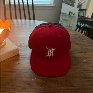 Fear of God Red and Black Cap